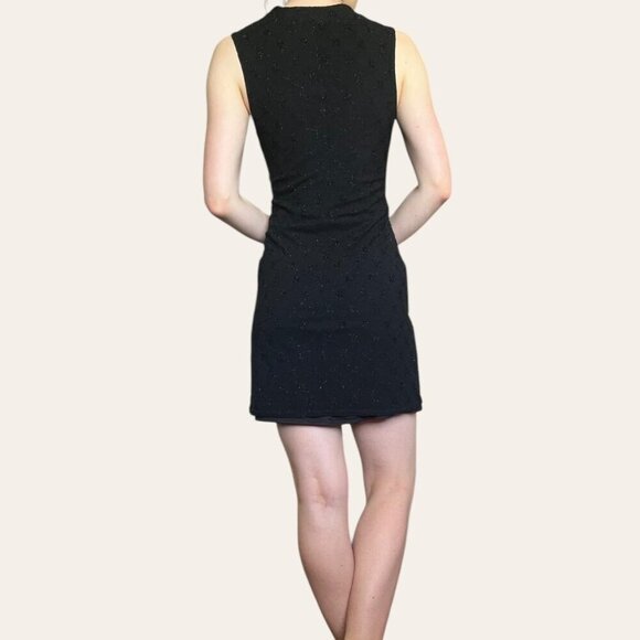 90s/2000s little black mini dress vintage sweetheart neck Studio Y Small - Picture 5 of 8